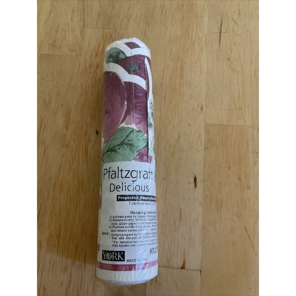 York Pfaltzgraff Wallpaper Border "Delicious" Apples 5 Yards‎ Per Spool New